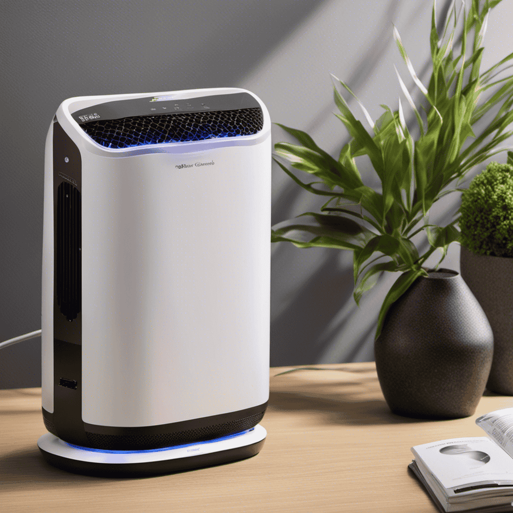 An image showcasing a 12-volt air purifier ionizer in action