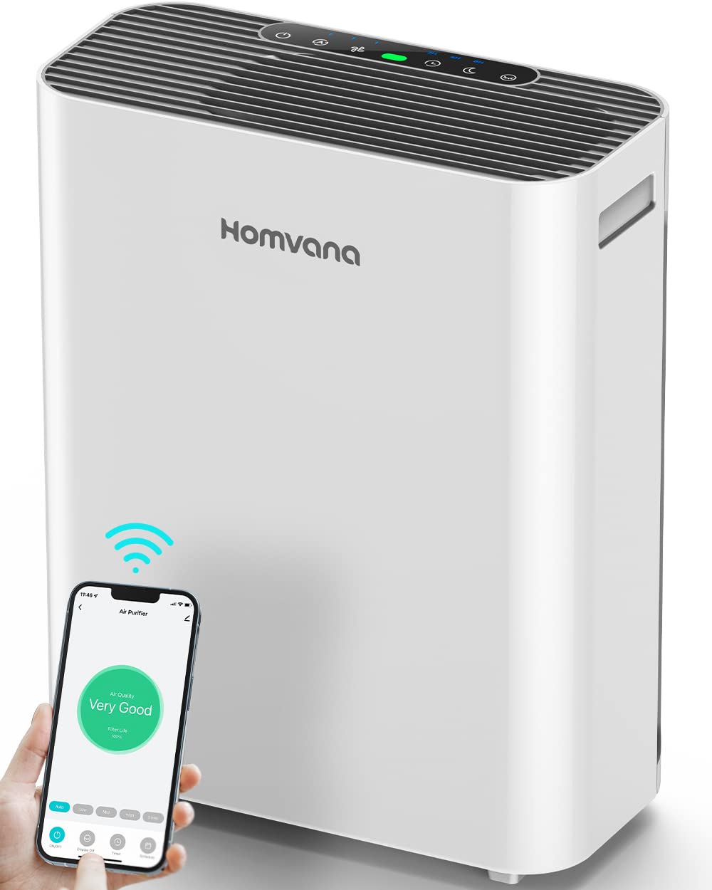 Homvana Smart Air Purifiers for Home Larger Room Bedroom Up to 1250 Sq Ft