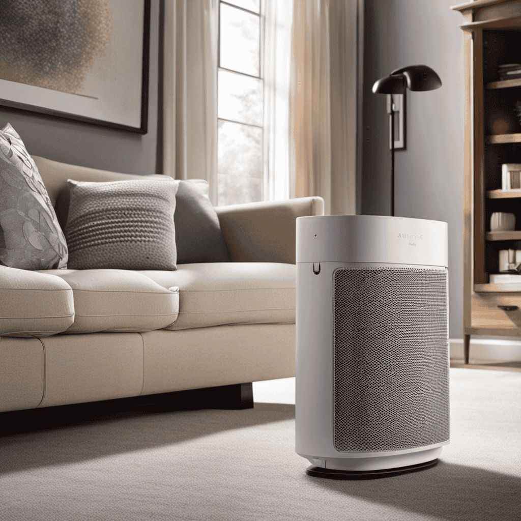 An image showcasing the intricate inner workings of an air purifier