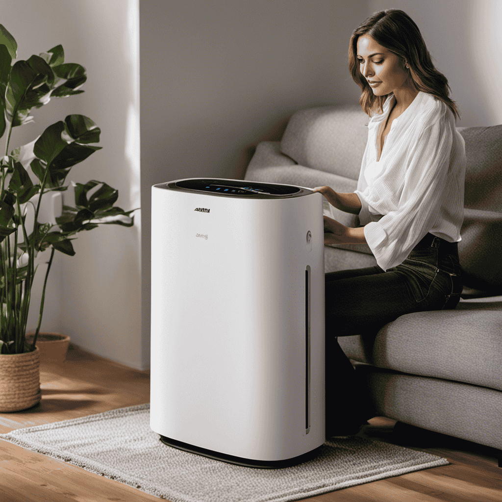 An image showcasing a person placing an air purifier in a well-ventilated room, adjusting the settings, and demonstrating how to replace the filter – effectively illustrating the step-by-step process of using an air purifier