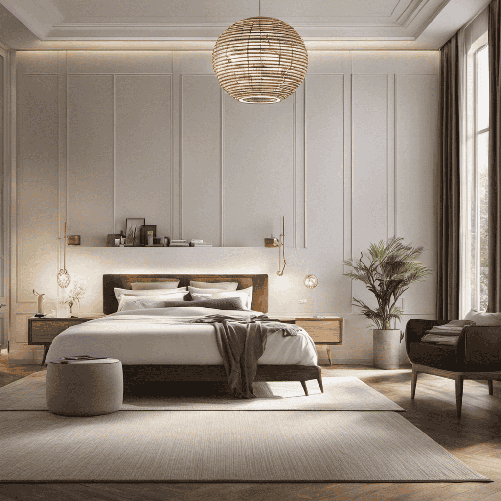 An image of a serene bedroom bathed in soft, clean light