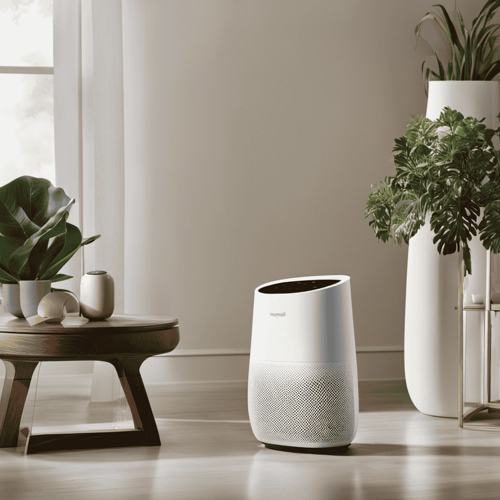 An image showcasing a Honeywell air purifier seamlessly connecting to a Google Home device