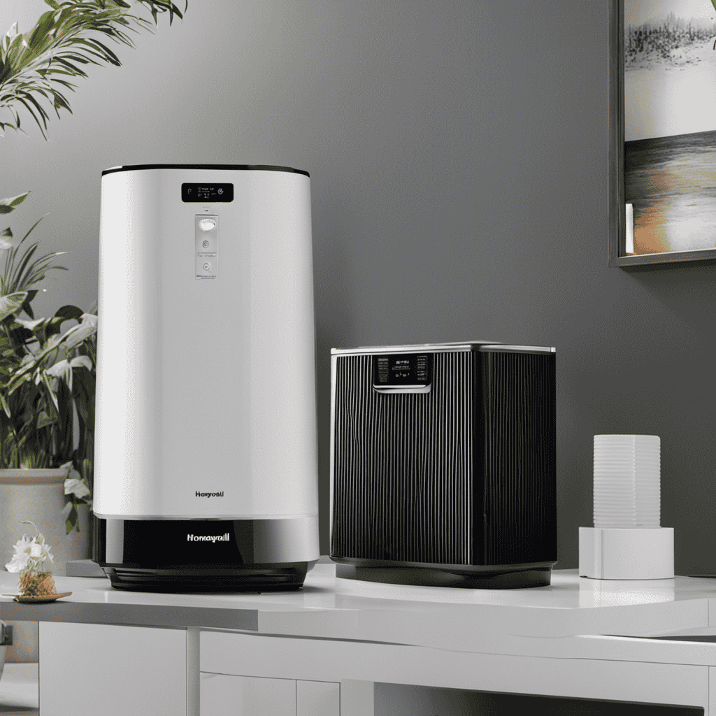 An image showcasing the step-by-step process of adding water to a Honeywell Air Purifier