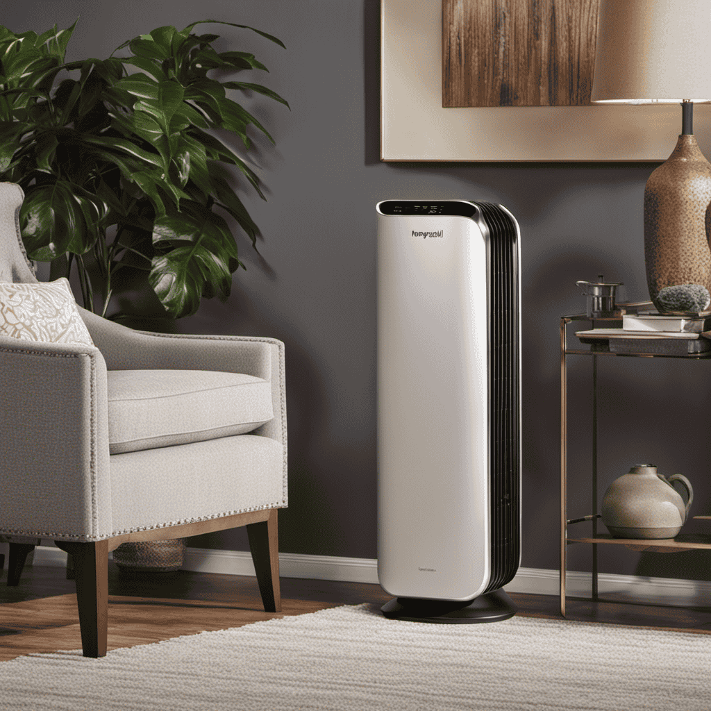 An image showcasing the Honeywell Air Purifier Model HPA-24X in action