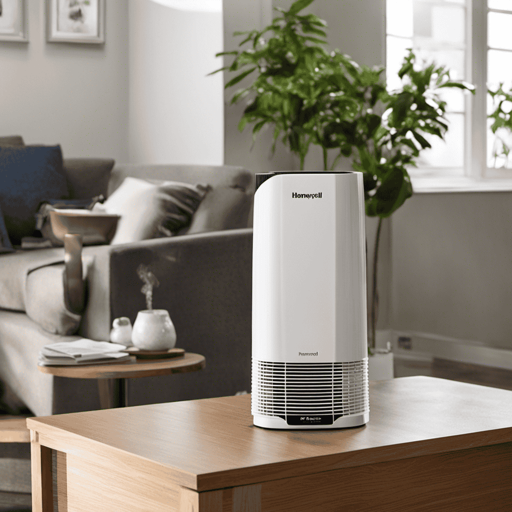 An image showcasing the Honeywell Hepaclean HHT-011 Portable Ionizer Air Purifier in action
