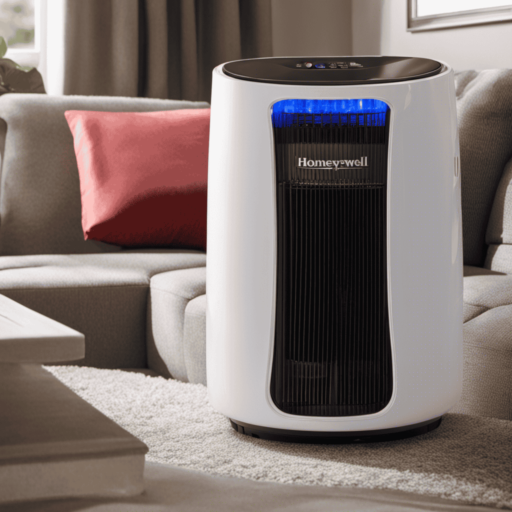 An image showcasing a close-up view of a sparkling Honeywell HFD-010 QuietClean Compact Tower Air Purifier being gently wiped down with a microfiber cloth, capturing the process of meticulous cleaning