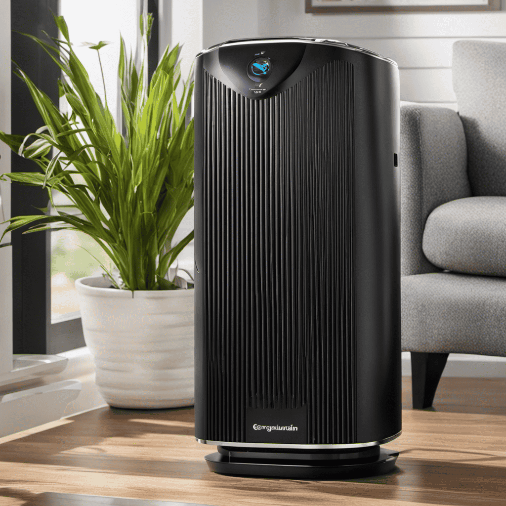 An image showcasing a close-up shot of the Germguardian air purifier's sensor, capturing its intricate design and precision