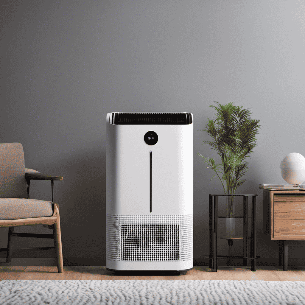 An image showcasing an air purifier in action, depicting its intricate filtration system