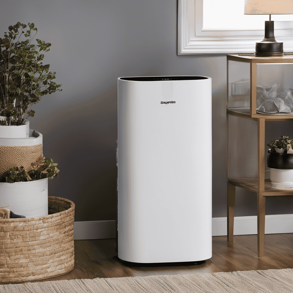 An image capturing the step-by-step process of cleaning an air purifier, showcasing a close-up view of disassembling the filters, rinsing them under running water, and gently scrubbing stubborn debris with a soft brush