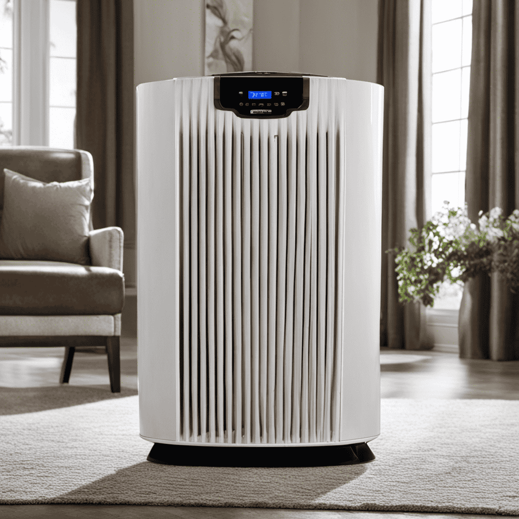 An image showcasing the step-by-step process of cleaning the filter in the Oreck XL Professional Air Purifier