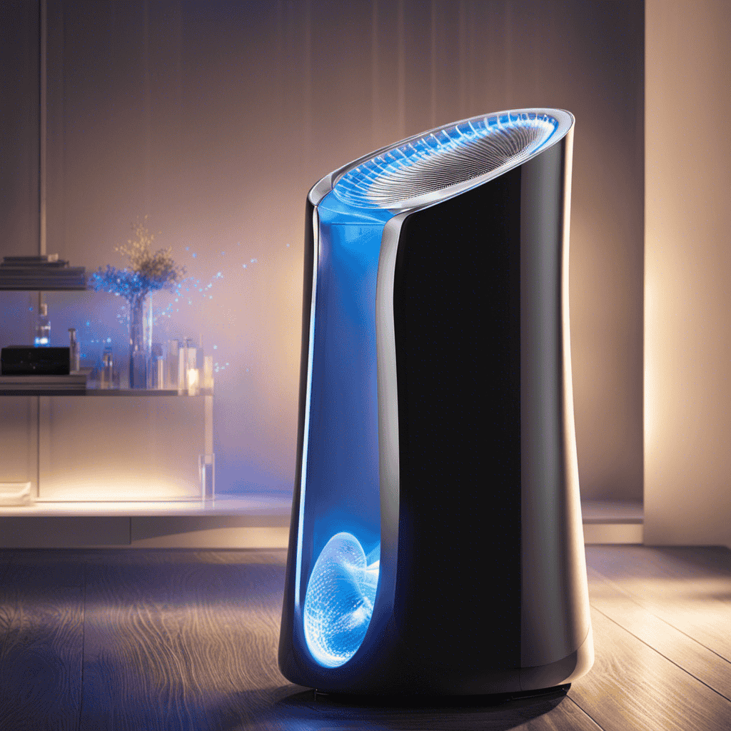 An image showcasing an electromagnetic air purifier in action