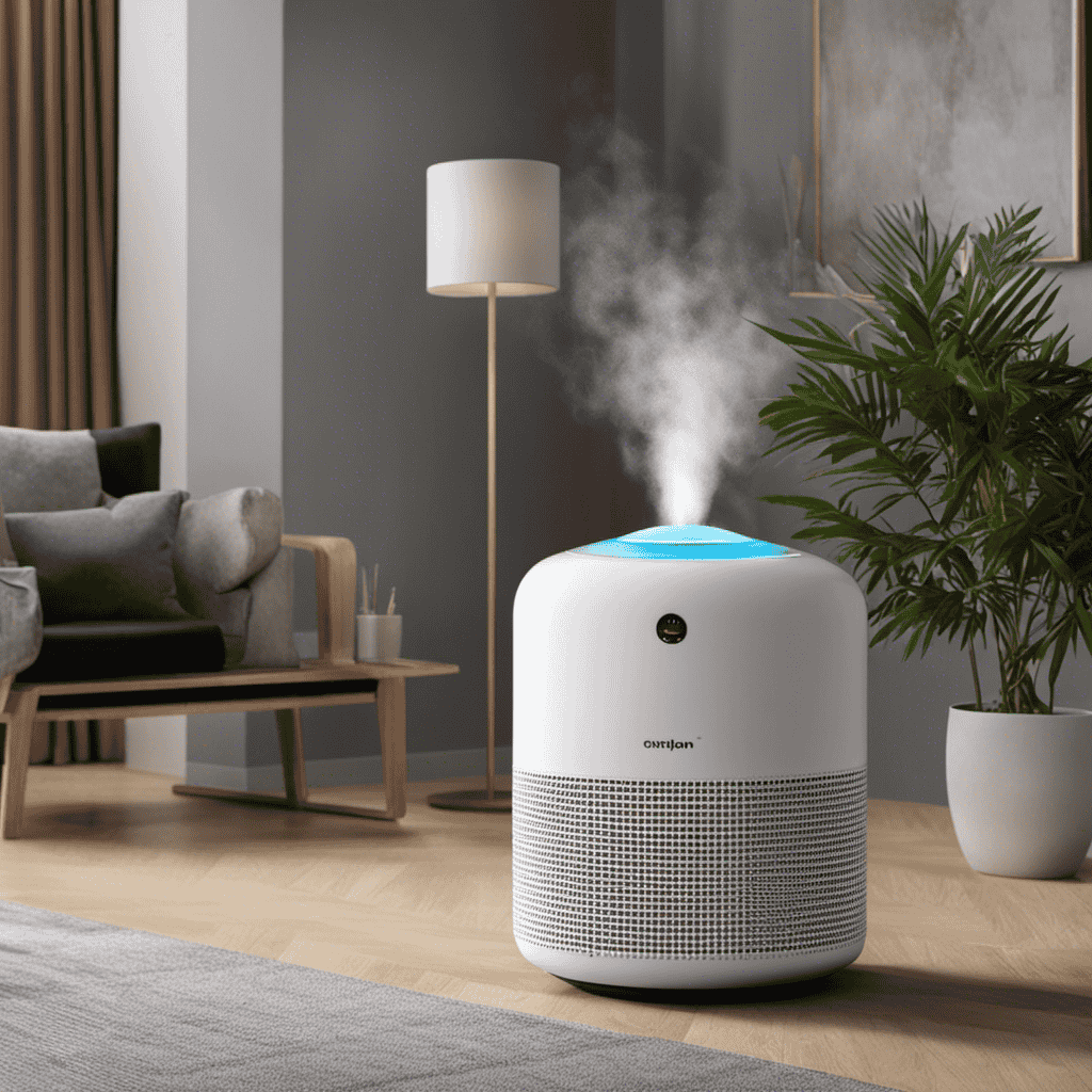An image showcasing an electromagnetic air purifier in action