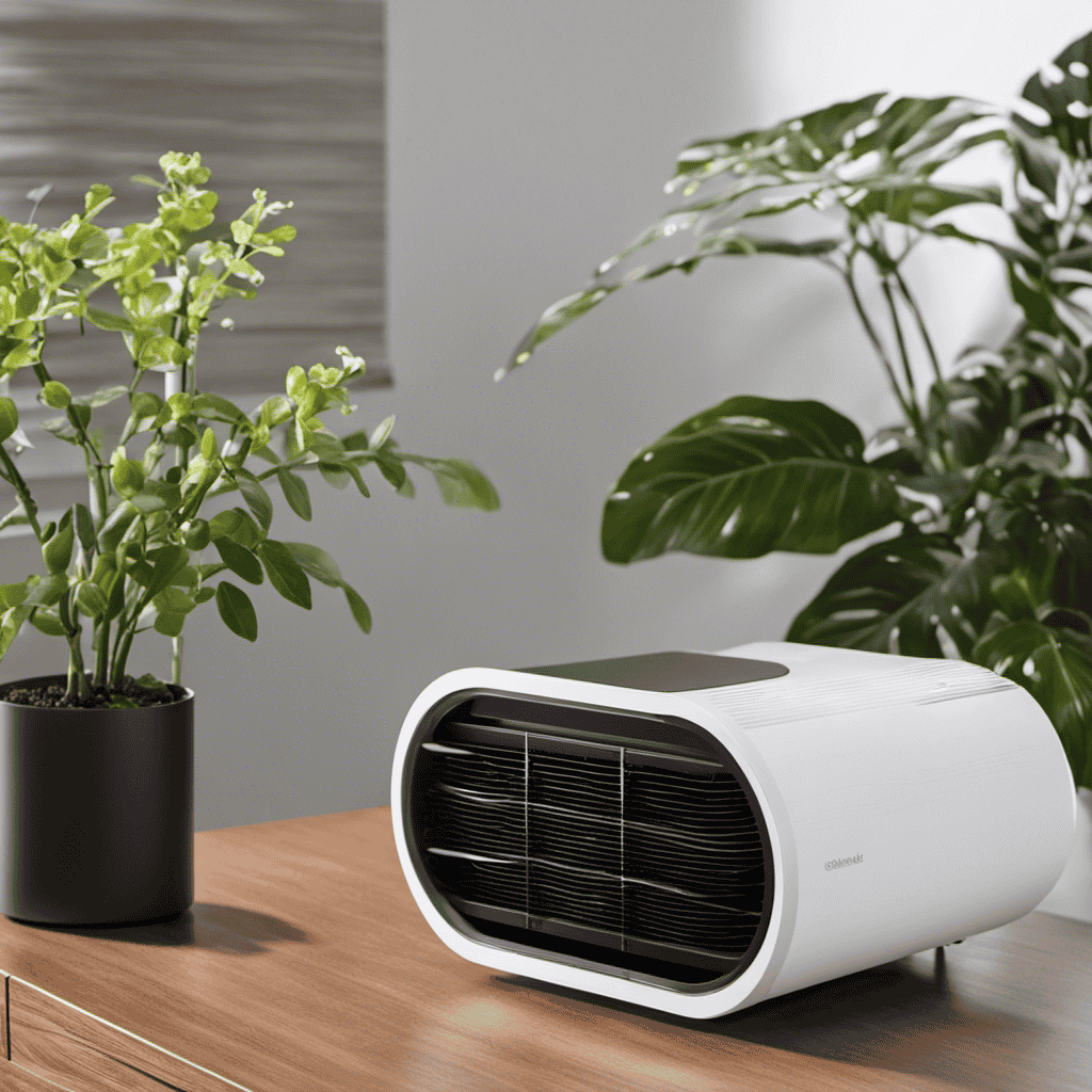 An image showcasing an intricately designed UV air purifier mechanism in action
