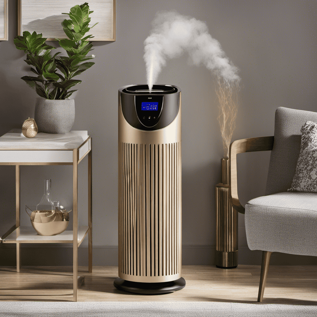 An image showcasing an ionic air purifier in action