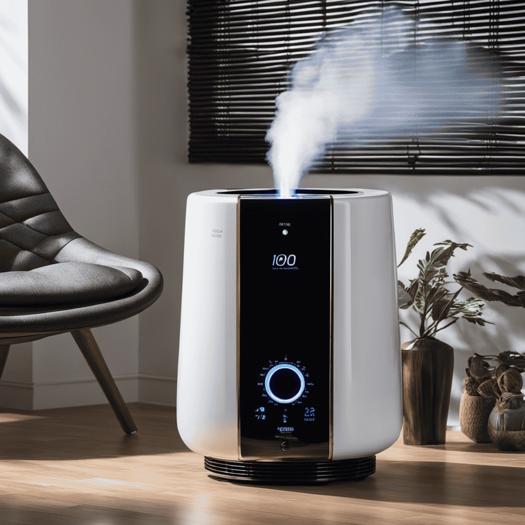 An image showcasing an ionizer air purifier in action