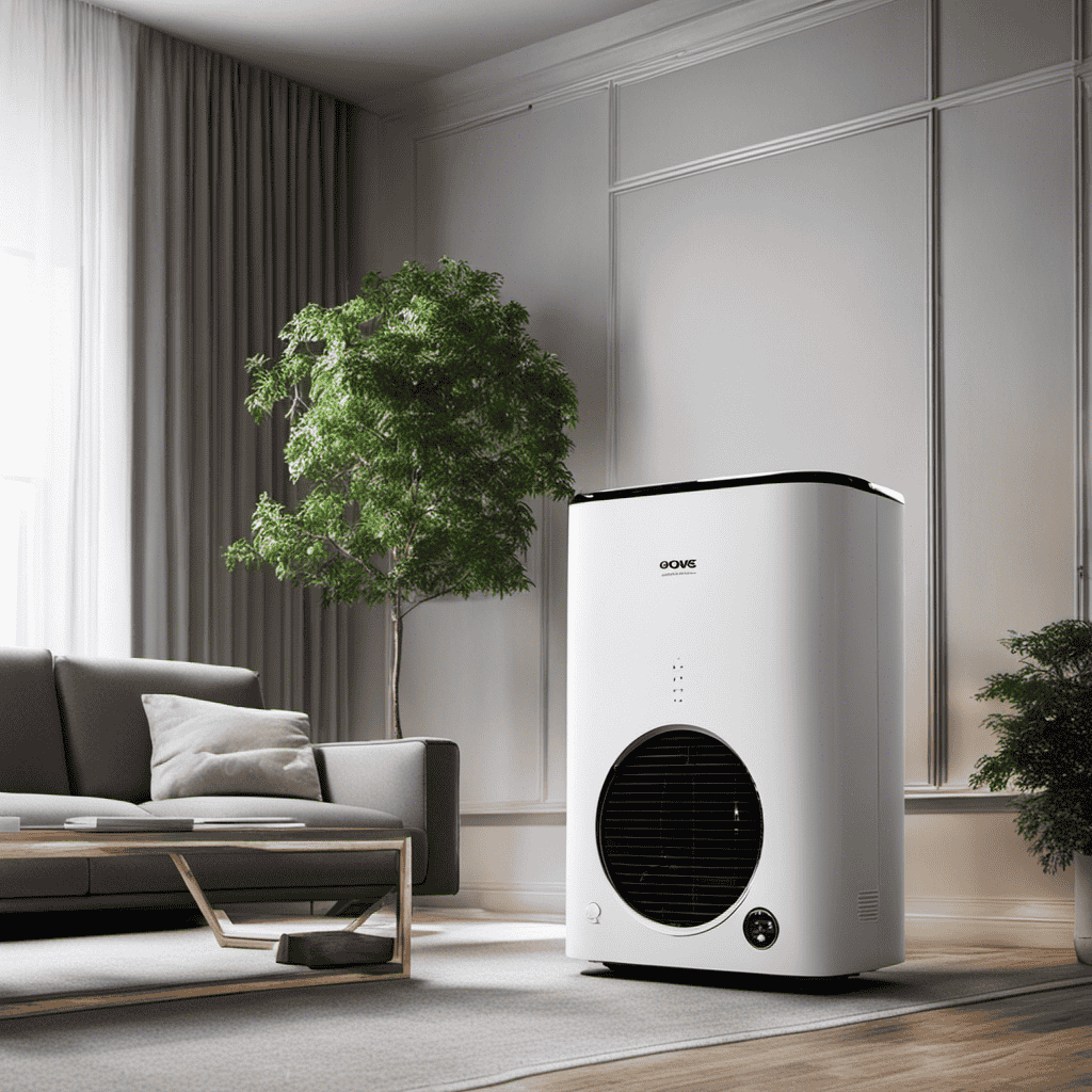 An image showcasing a room with an ozone air purifier in action
