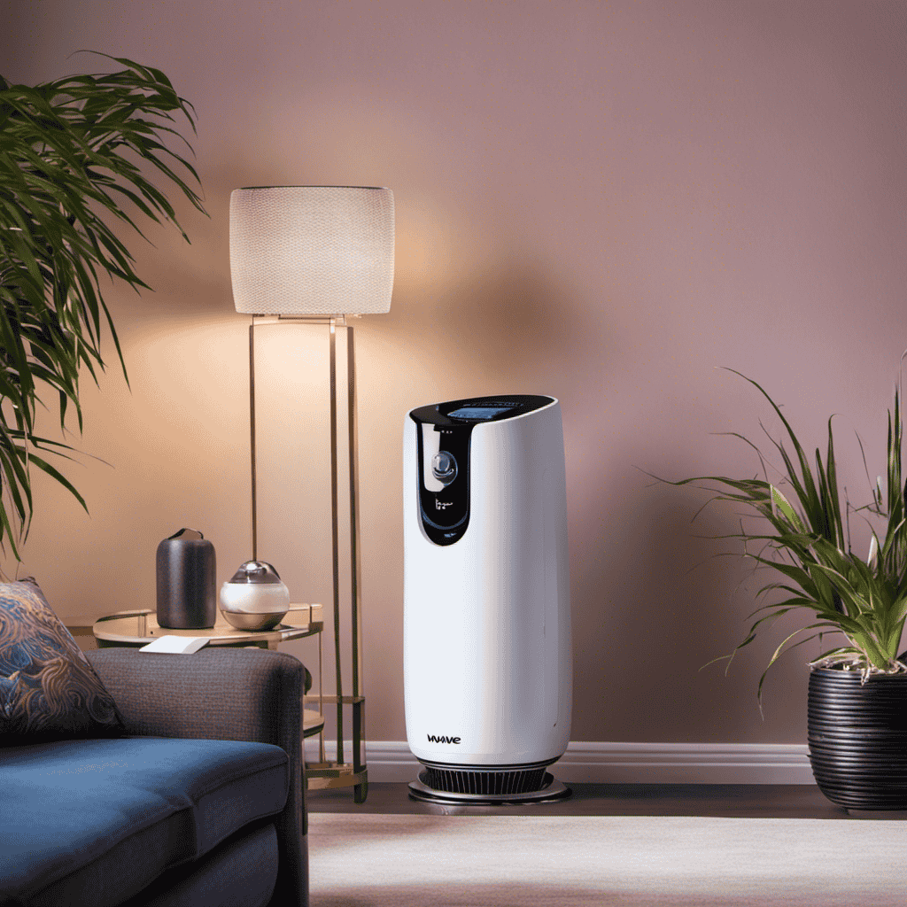 An image showcasing the inner workings of the Iwave Air Purifier, with vibrant colors and intricate details