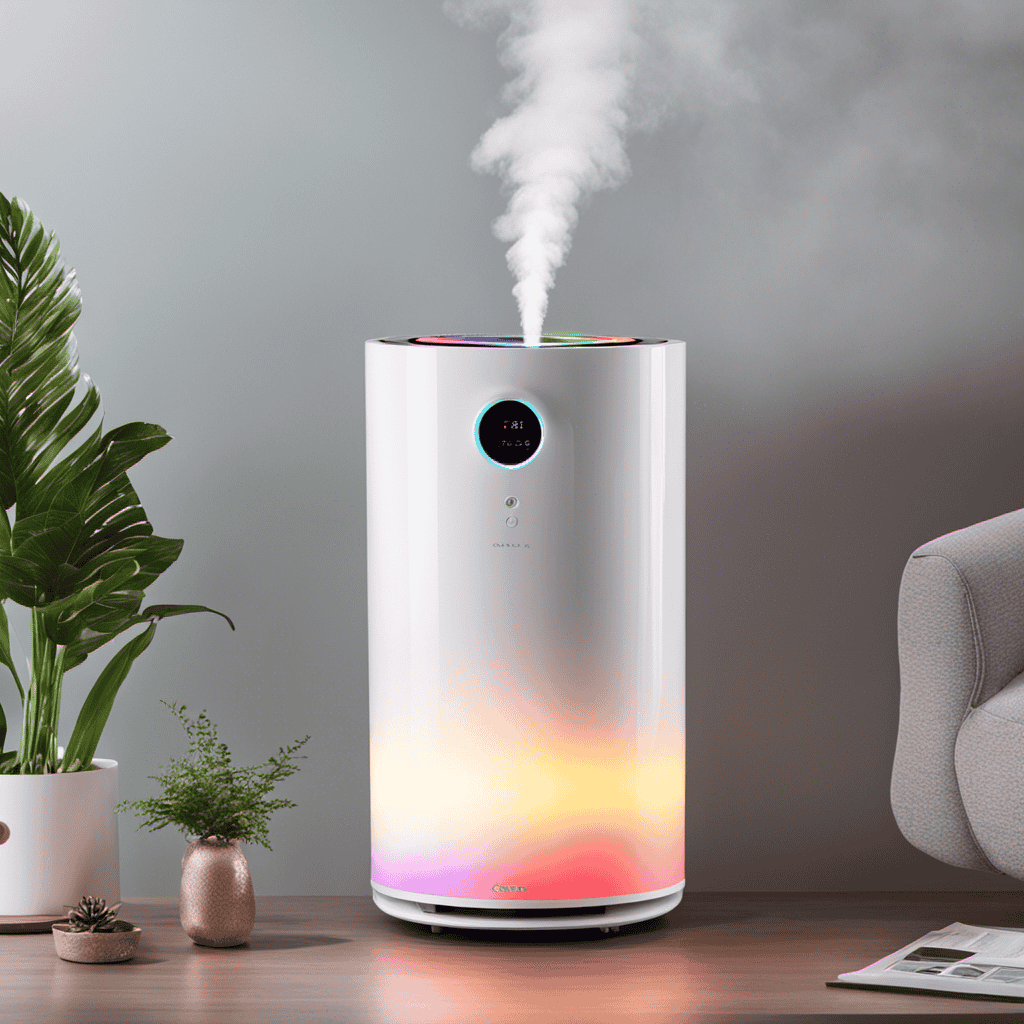 An image showcasing a Rainbow Air Purifier in action - vividly illustrating its advanced technology