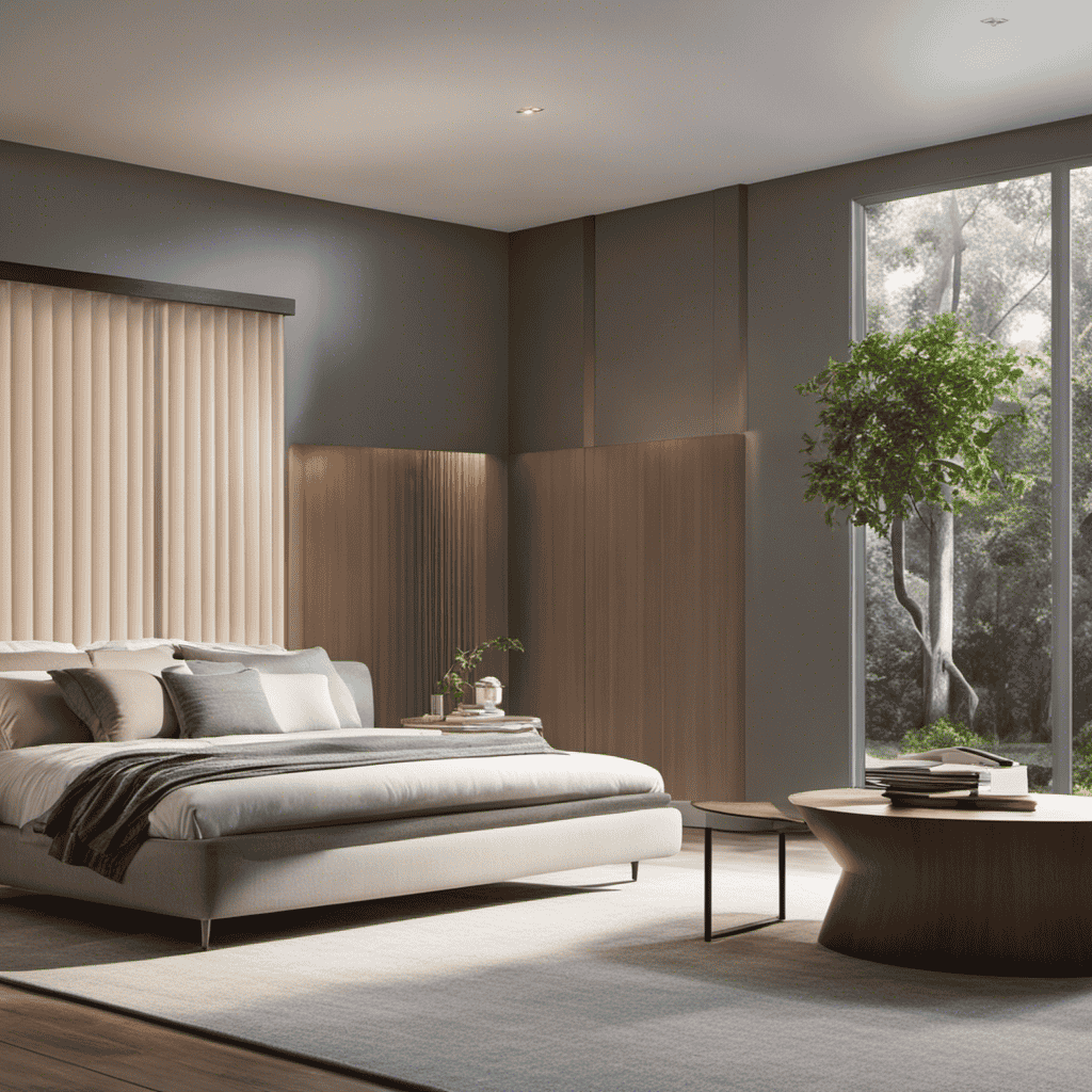 An image capturing the gradual transformation of a hazy room into a pure, refreshed space as an air purifier diligently eliminates dust particles, allergens, and pollutants, resulting in clean, breathable air