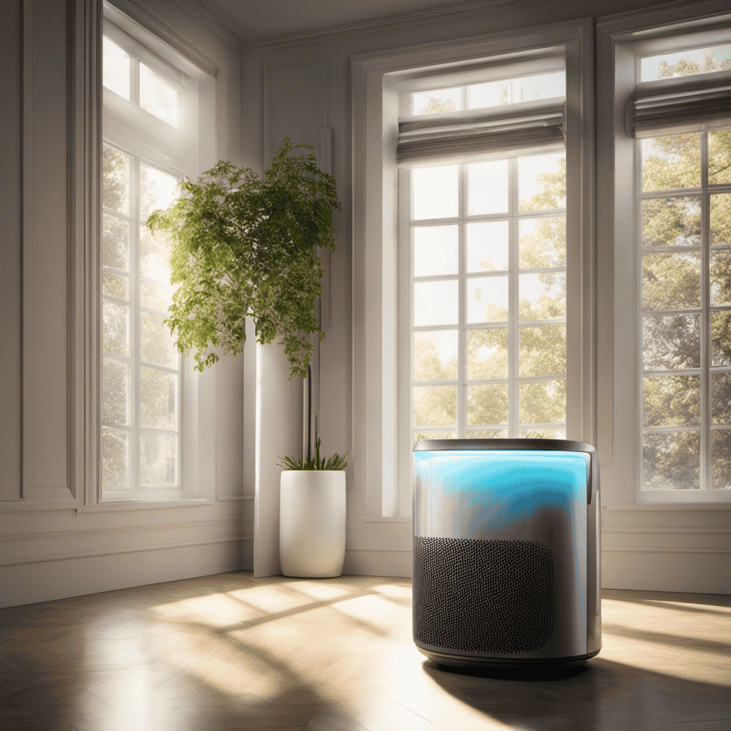 An image depicting a sunlit room with particles floating in the air