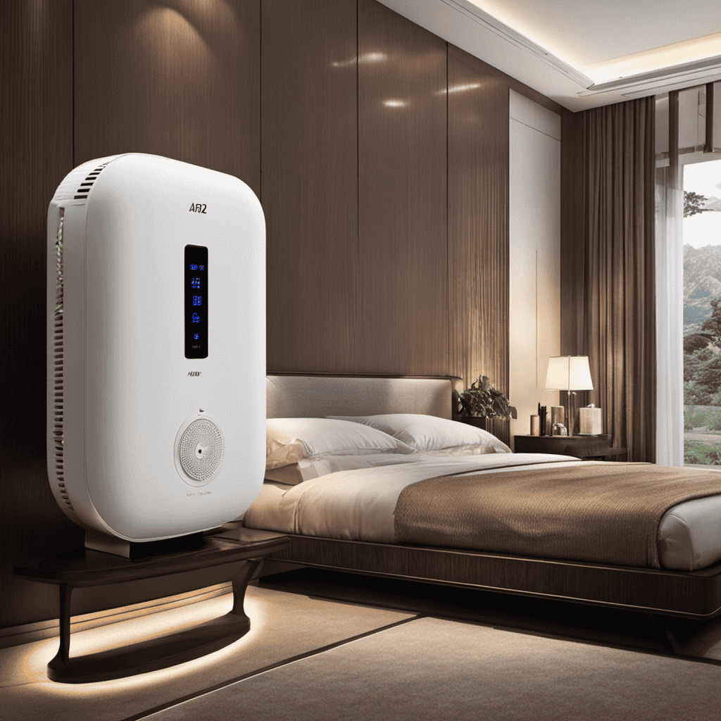 An image showcasing an air purifier plugged into a socket in a typical Chinese home