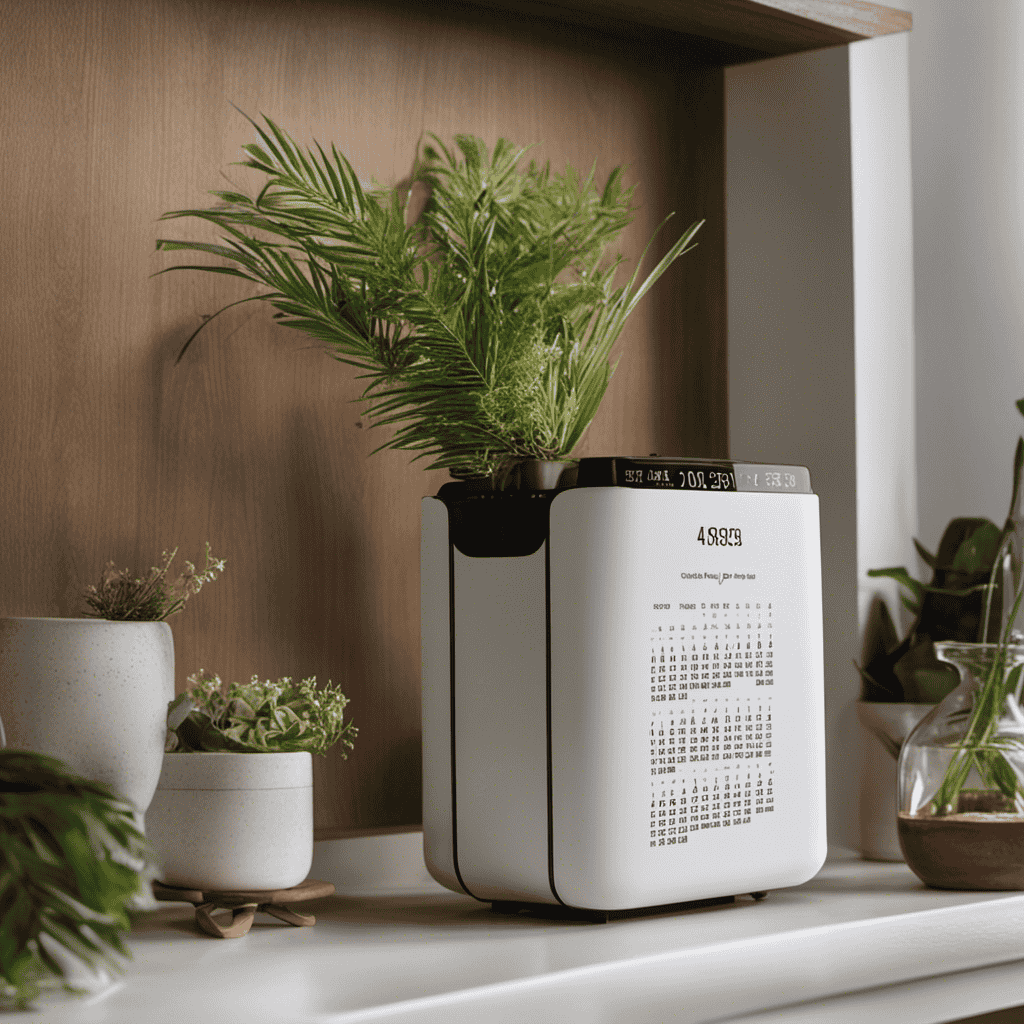 An image of a person holding an air purifier, a timer in hand, with a clear, labeled calendar showing monthly dates crossed out, emphasizing the importance of regular filter changes