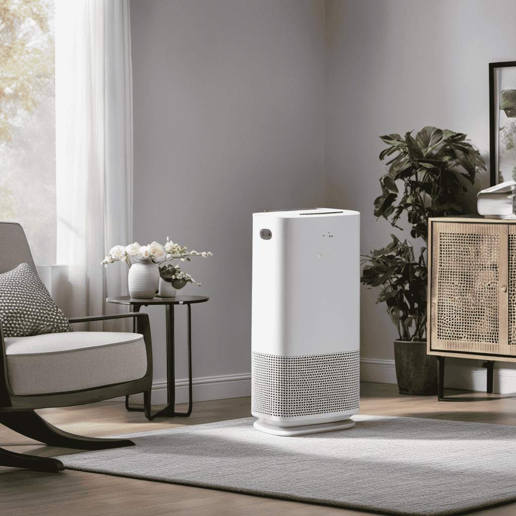 An image showcasing a pristine white Winix - Freshome True HEPA Air Purifier filter, surrounded by a variety of common household allergens such as dust, pollen, pet dander, and smoke particles