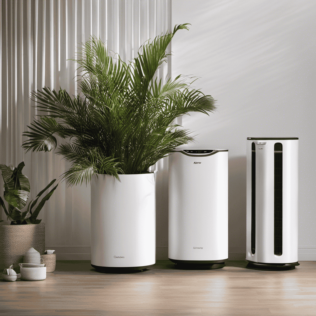 An image showcasing a clean and well-maintained air purifier, with its filters being diligently cleaned, capturing the process with clear visuals and attention to detail
