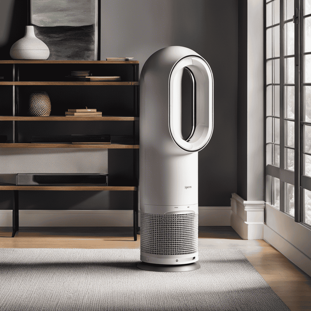 An image showcasing a well-maintained Dyson air purifier, with a clean, white HEPA filter placed beside it, ready for replacement