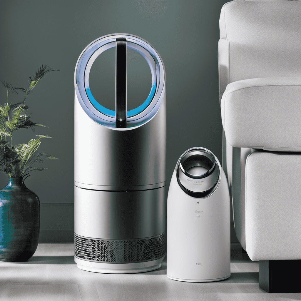 An image showcasing a close-up of a Dyson Air Purifier with a pristine, white filter