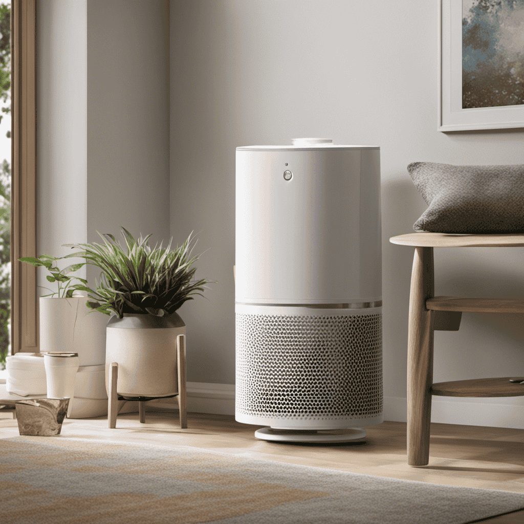 An image that depicts a clean and well-maintained air purifier, with a pristine filter, free from dust and debris