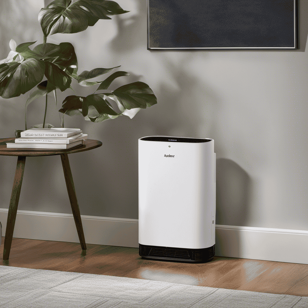 An image showcasing an air purifier with a clean, white filter positioned next to a calendar