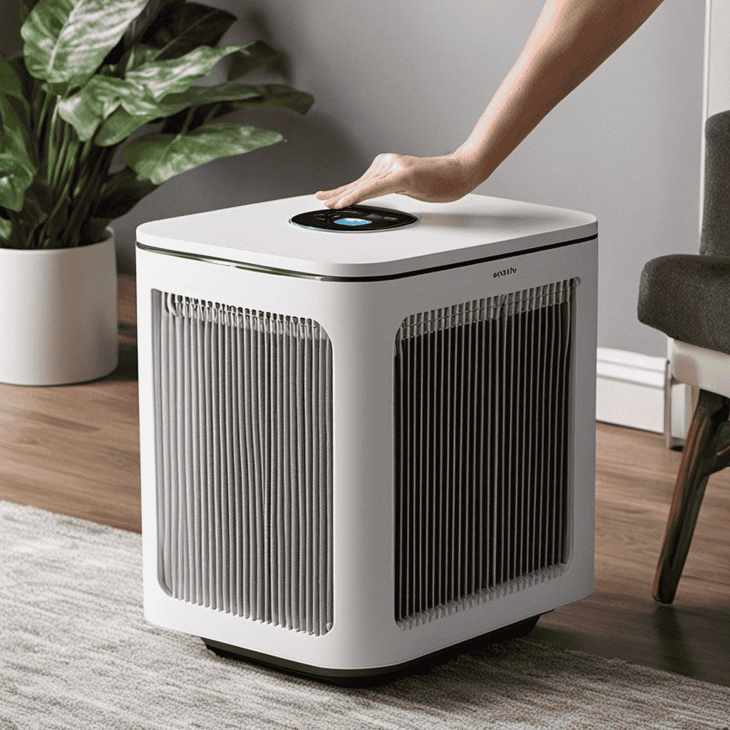 An image showcasing a step-by-step guide on changing the filter in an air purifier