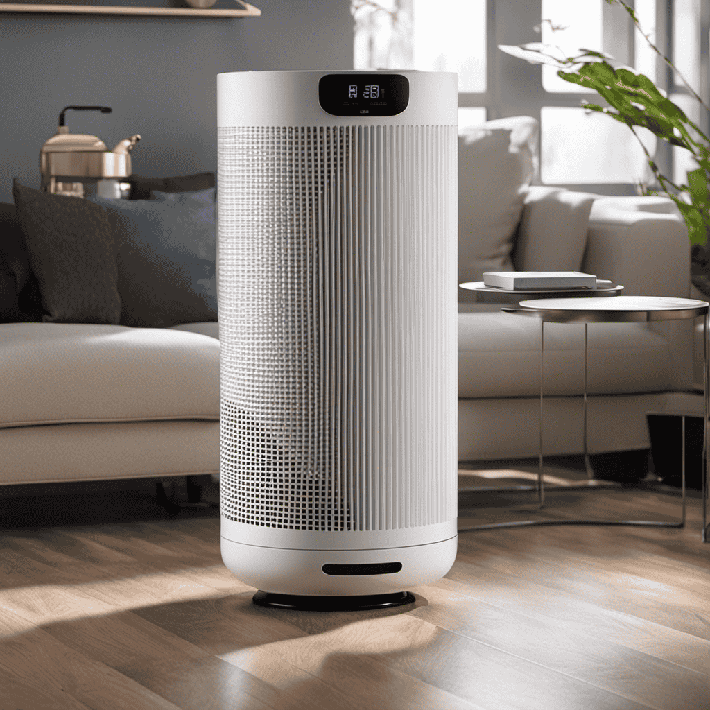 An image showcasing a diverse range of air purifiers in a well-lit room, displaying various sizes, styles, and technologies