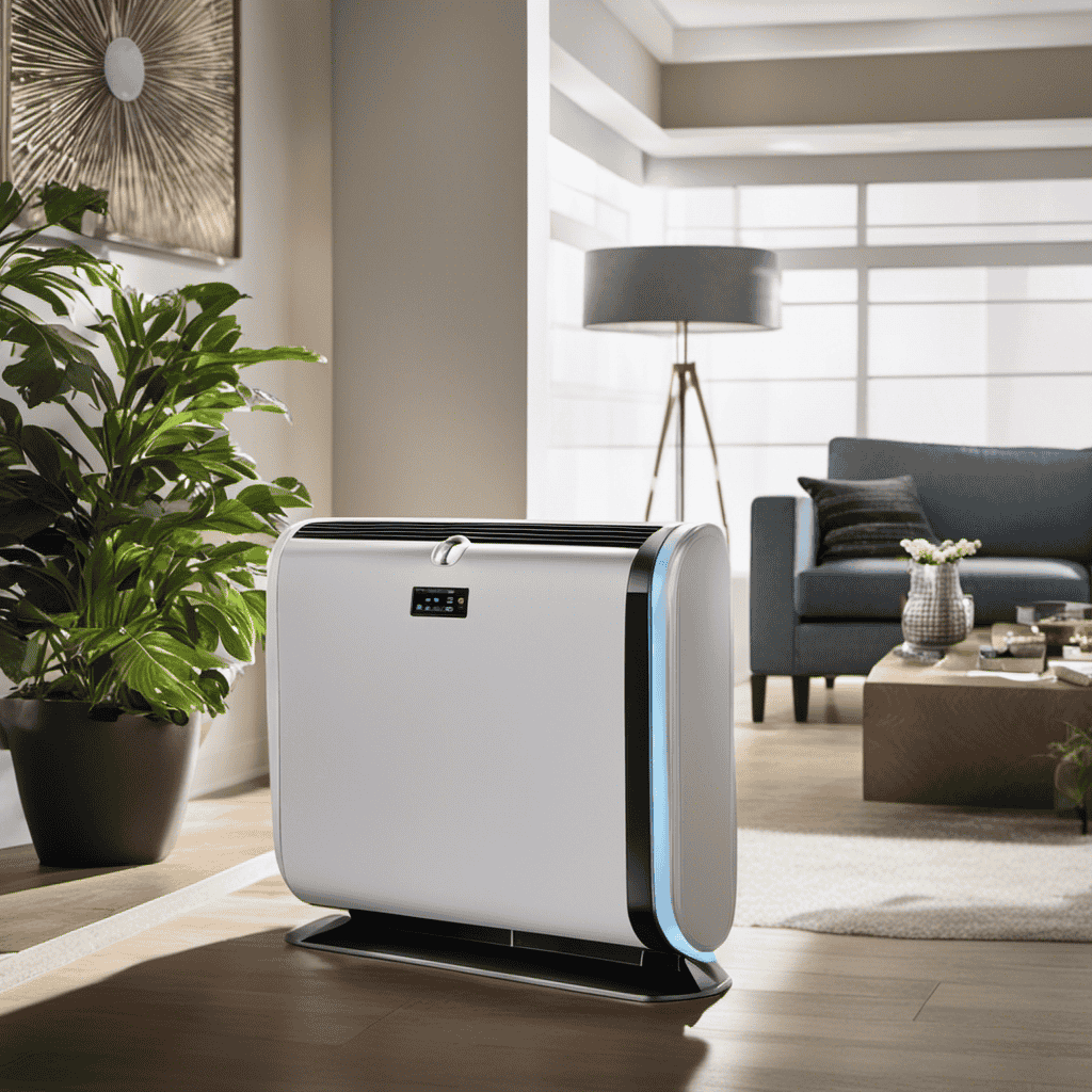 An image showcasing two air purifiers side by side, one with an Energy Star label highlighting its high energy efficiency, and the other without, emphasizing the importance of examining energy efficiency when choosing the right air purifier for your needs