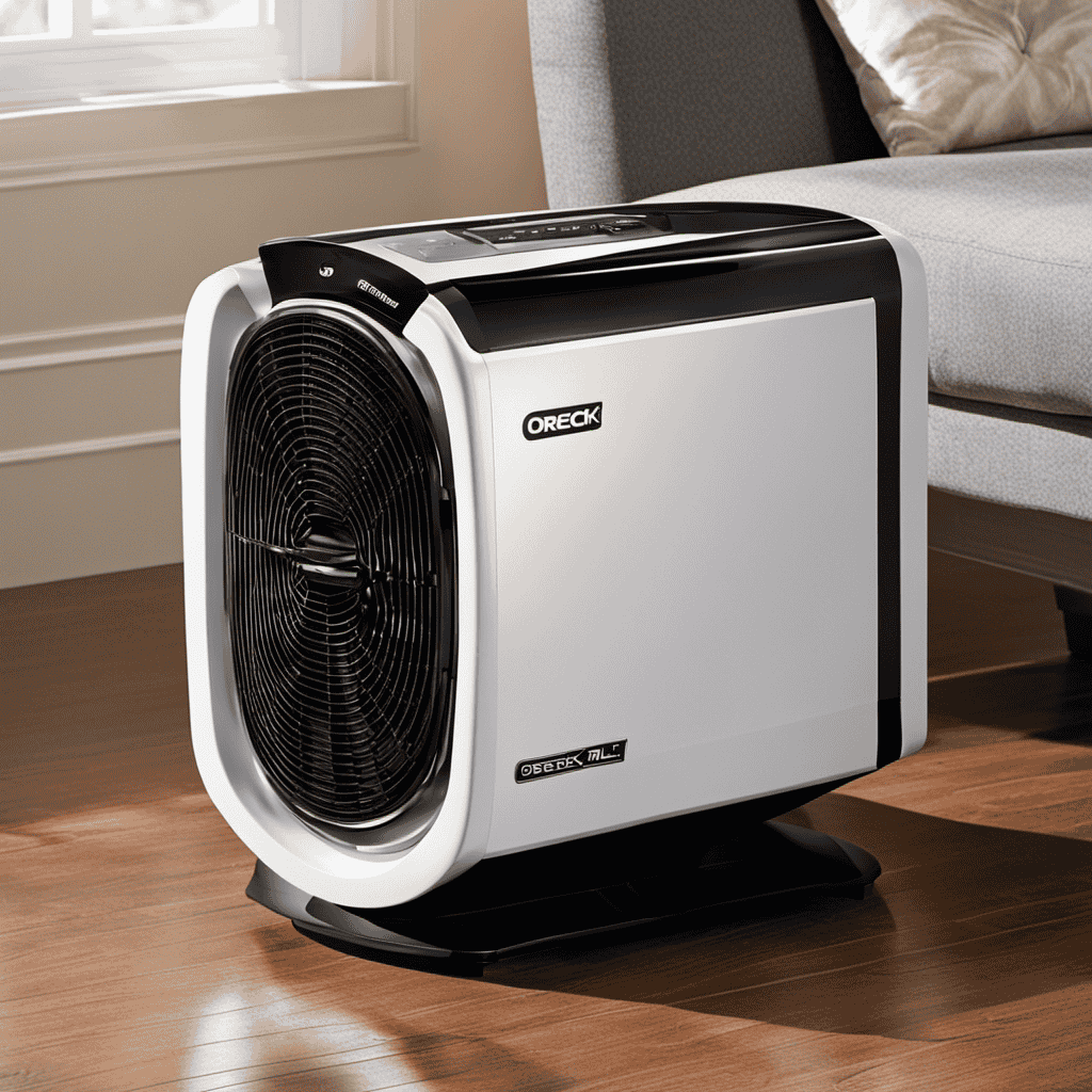 An image showcasing a step-by-step visual guide on cleaning an Oreck XL Air Purifier