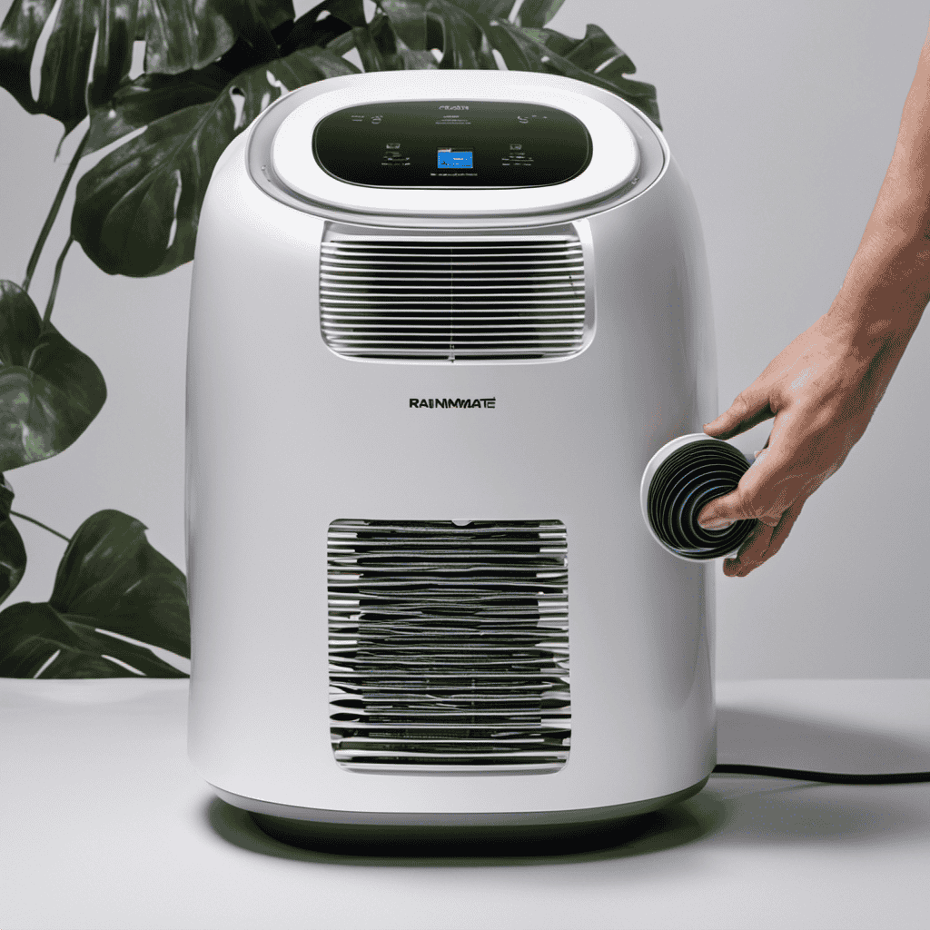 An image showcasing the step-by-step process of cleaning a Rainmate Air Purifier