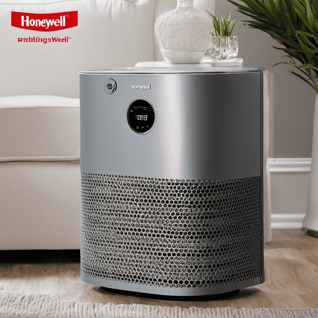 An image depicting a person gently removing the Honeywell air purifier filter