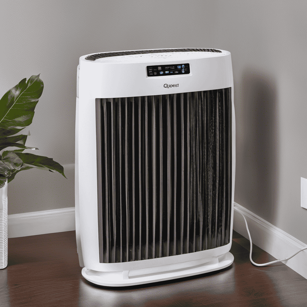 An image showcasing a step-by-step guide on cleaning and mounting the filter in an Ecoquest Air Purifier