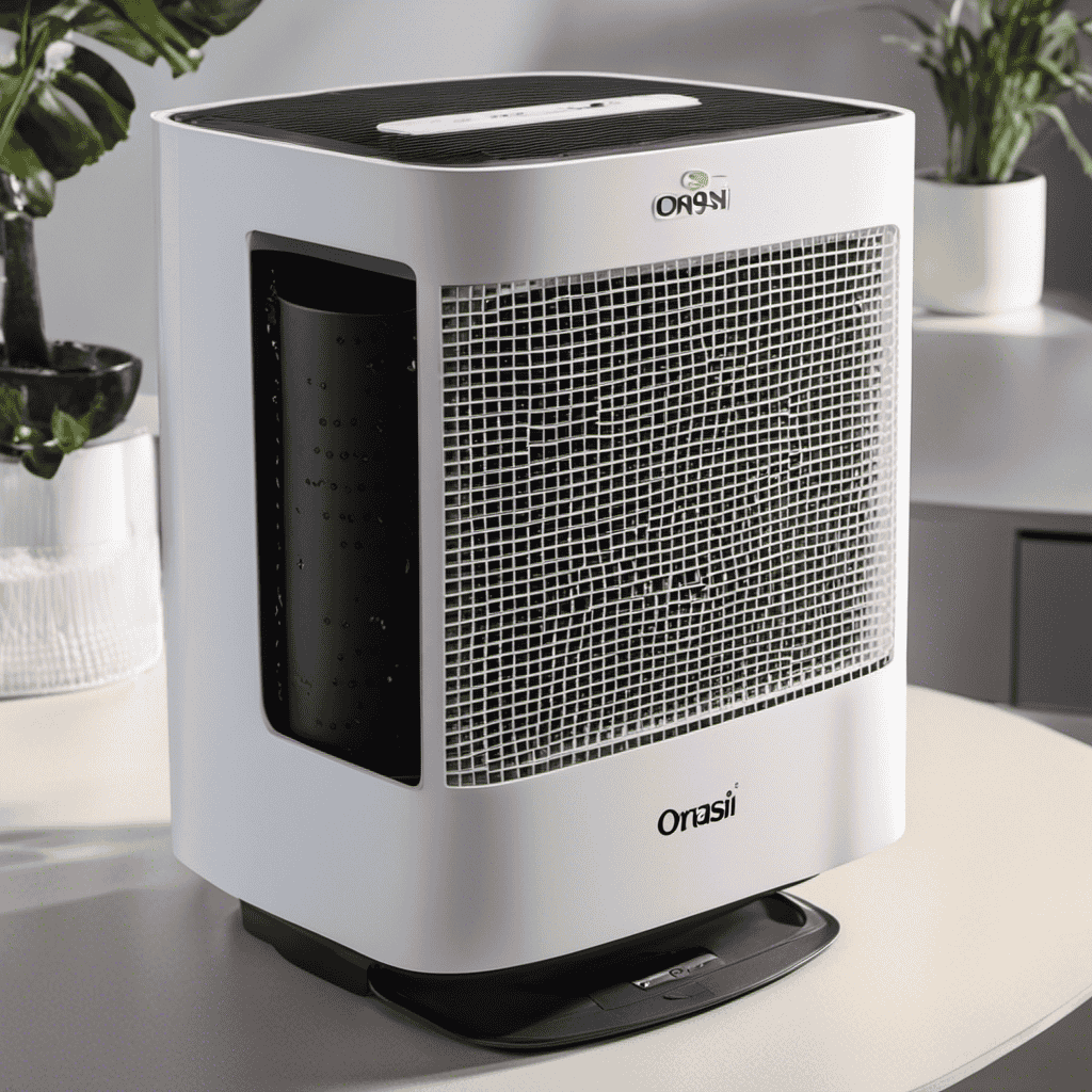 An image showcasing the step-by-step process of cleaning the filter on an Oransi Air Purifier OVHM80