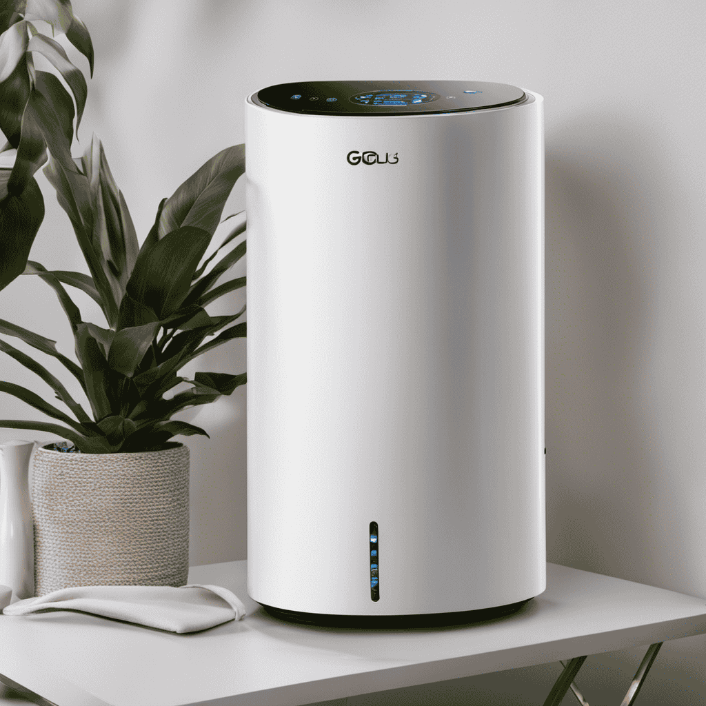 An image showcasing a pair of gloved hands gently wiping down the sleek surface of the Go Plus Air Purifier with a microfiber cloth, removing dust particles and restoring its glossy shine