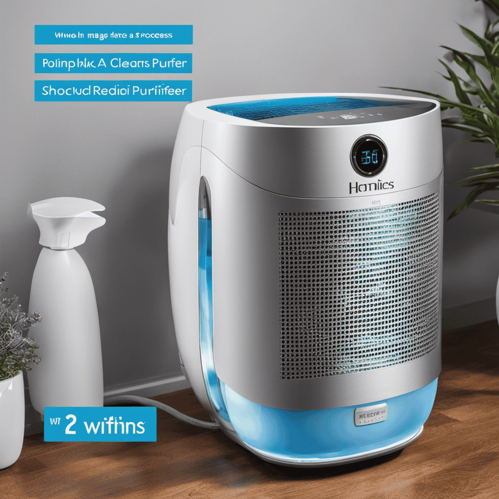 An image that showcases the step-by-step process of cleaning a Homedics Water Air Purifier