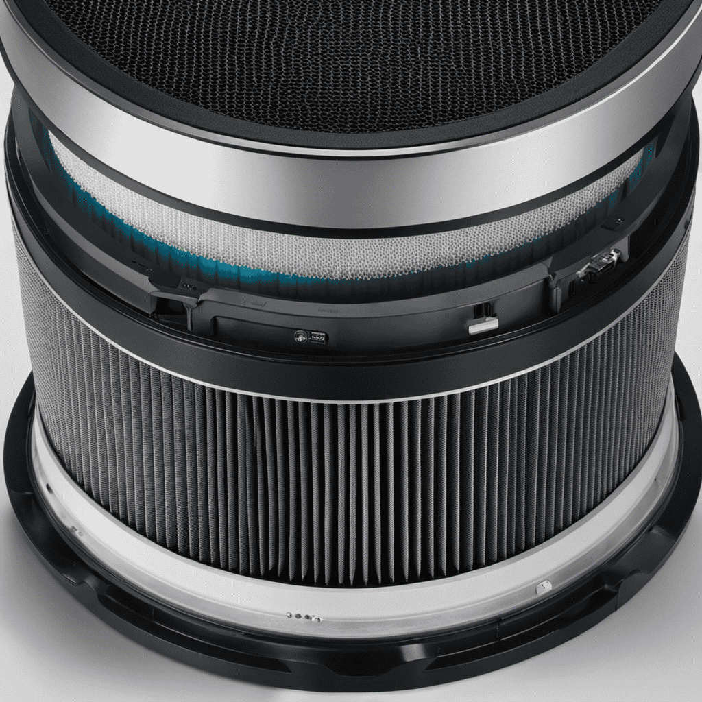 An image showcasing a close-up view of disassembled parts of a Honeywell air purifier carbon filter, with clear instructions on how to clean each component using visual cues and directional arrows