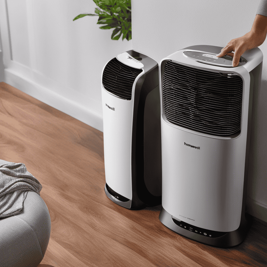 An image showcasing the step-by-step process of cleaning a Honeywell Air Purifier fan