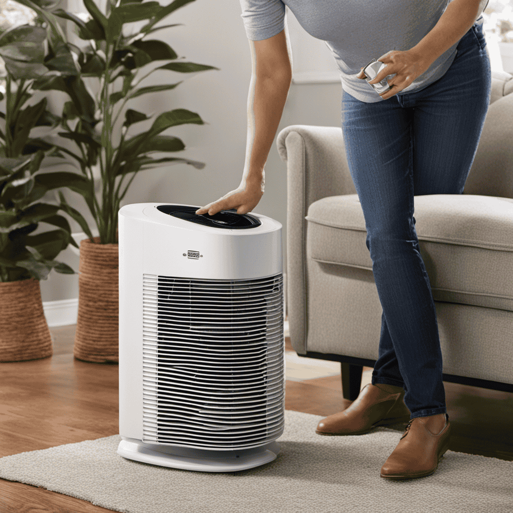 An image showcasing the step-by-step process of cleaning the Kenmore Air Purifier 8530
