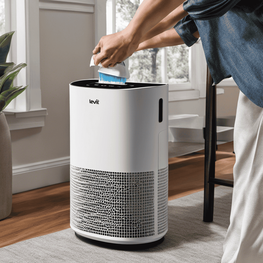 An image showcasing a step-by-step guide to cleaning your Levoit Air Purifier