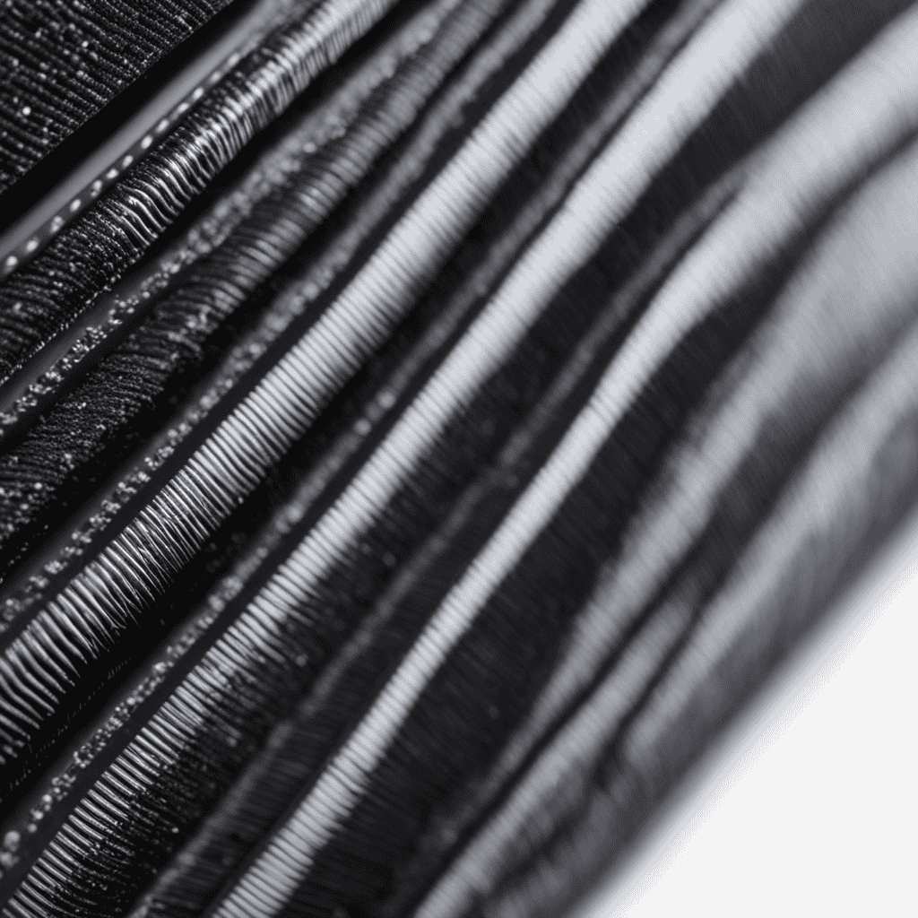 An image featuring a close-up shot of an air purifier filter covered in sticky black tar residue