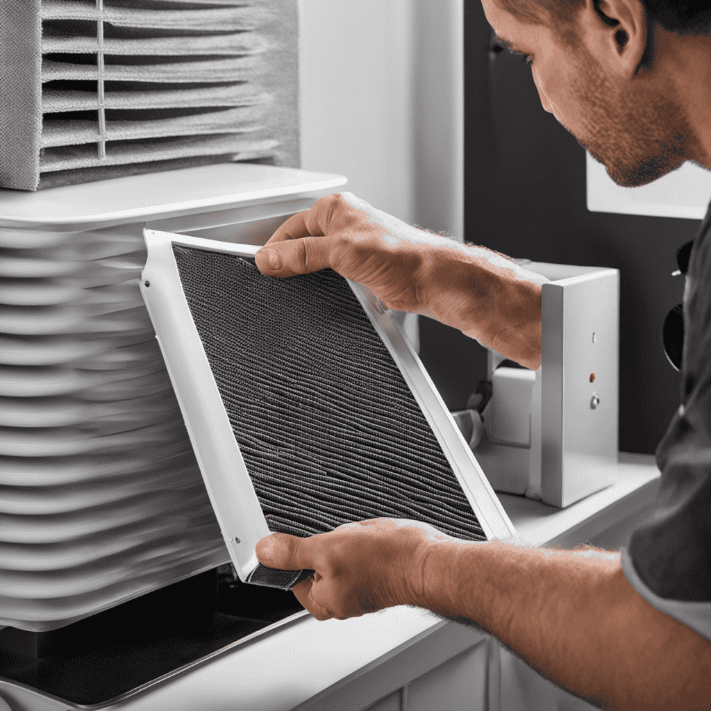 An image showcasing a step-by-step tutorial on cutting a furnace filter for an air purifier