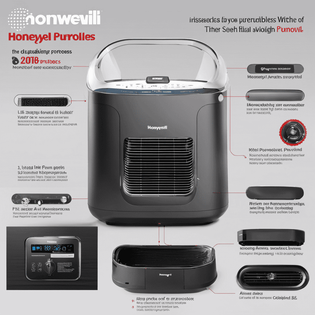 An image showcasing the step-by-step disassembly process of a Honeywell Air Purifier