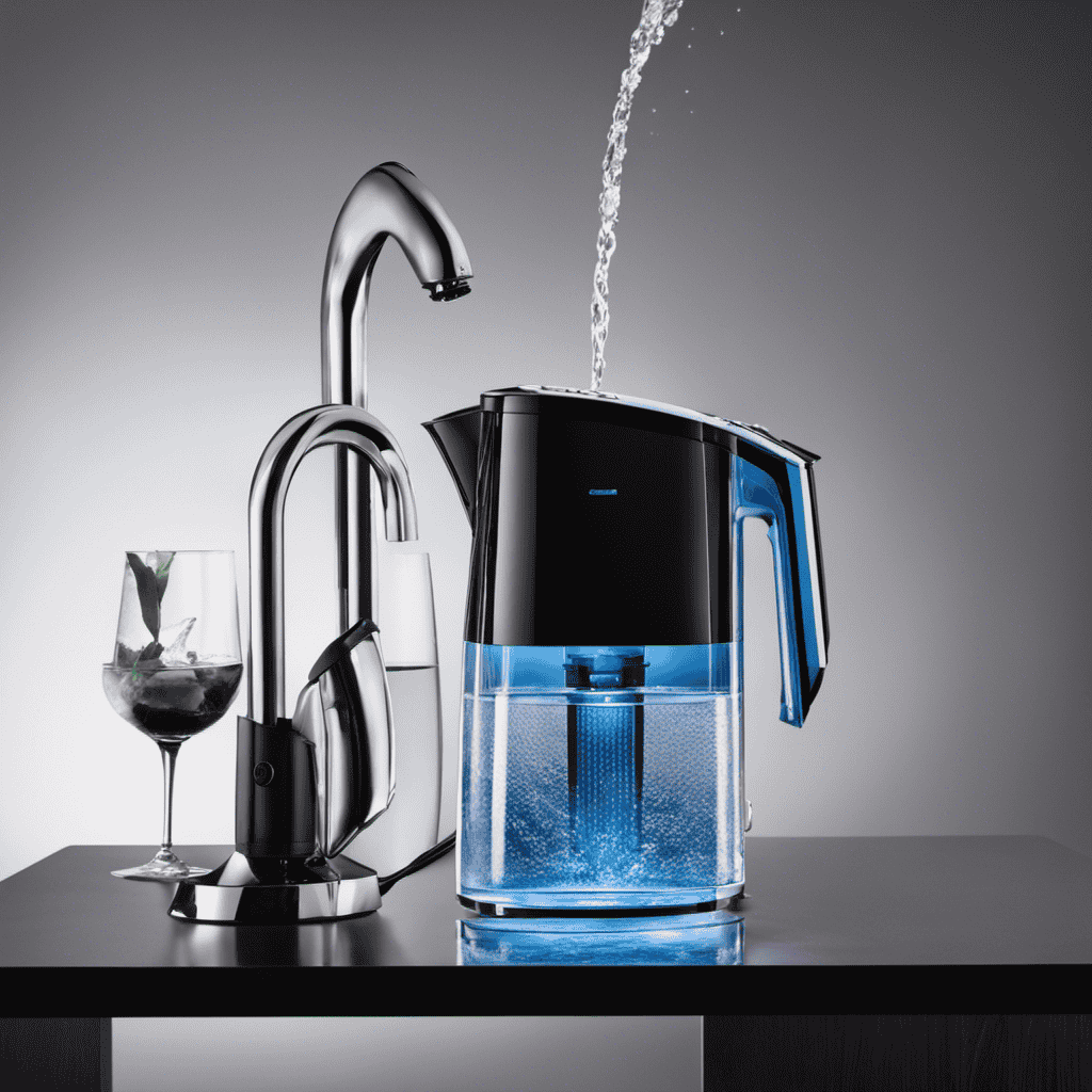 An image showcasing a person using a pitcher to pour water into the designated water tank on an Air Innovations Air Purifier